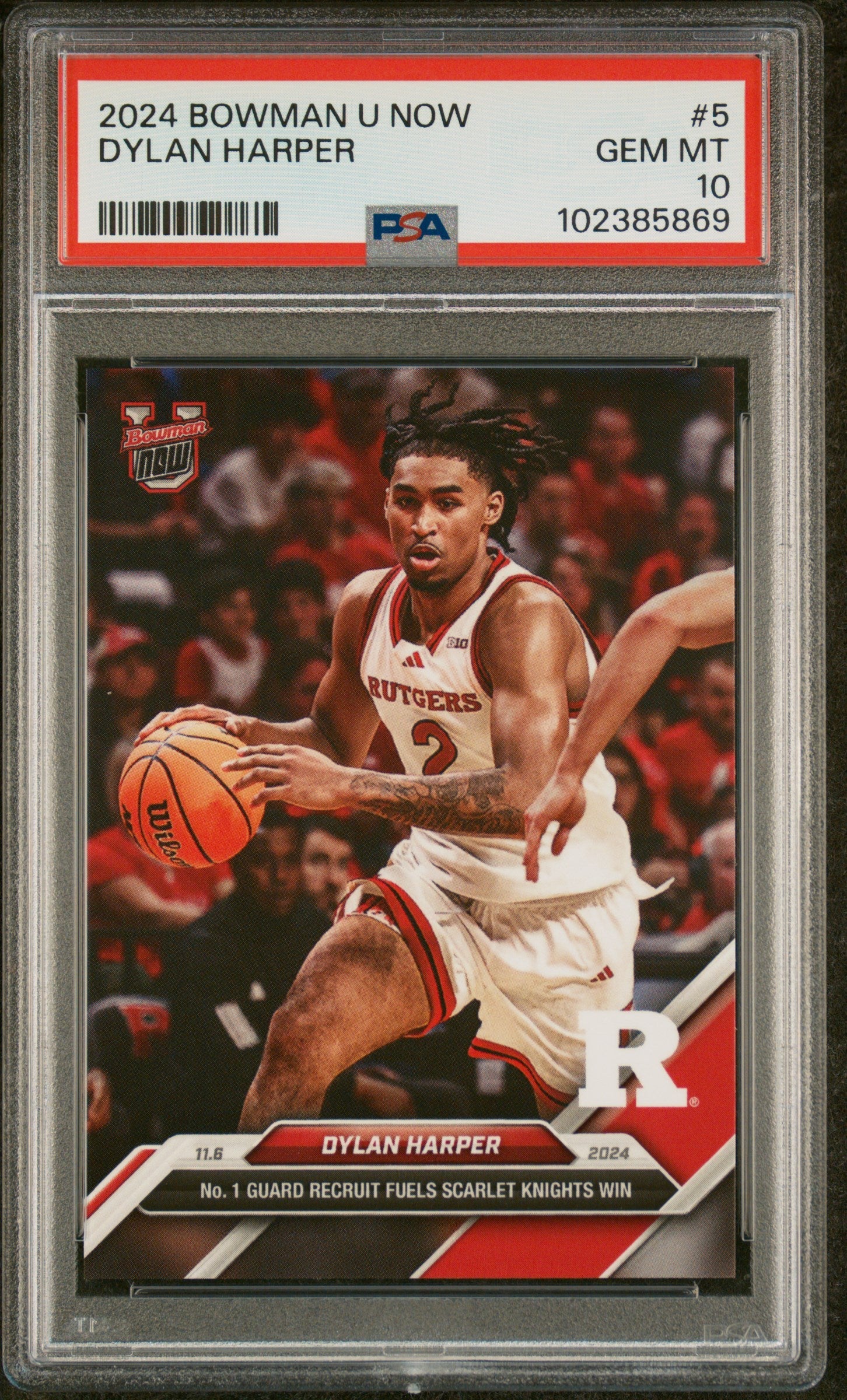 Graded 2024 Topps Bowman U Now Dylan Harper #5 Rookie RC Basketball Card PSA 10 Gem Mint - Sport Cards