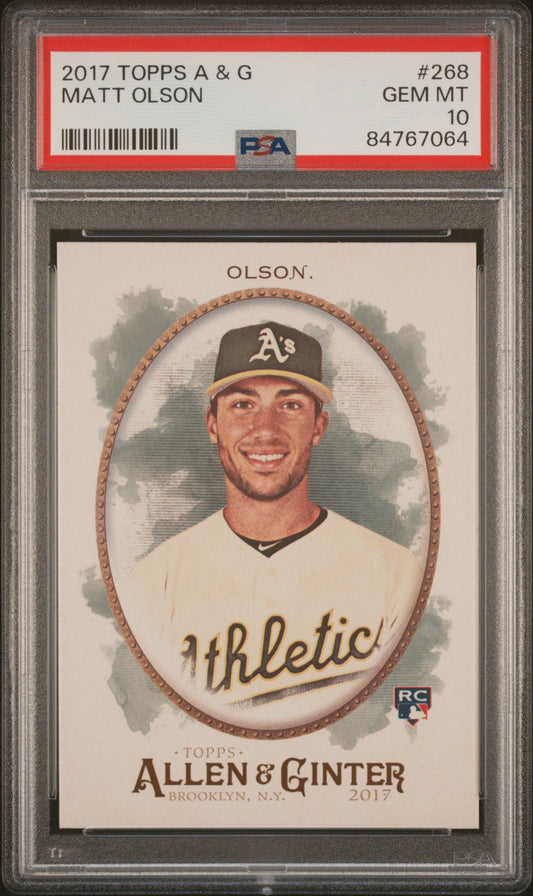 Graded 2017 Topps Allen & Ginter Matt Olson #268 Rookie RC Baseball Card PSA 10 Gem Mint