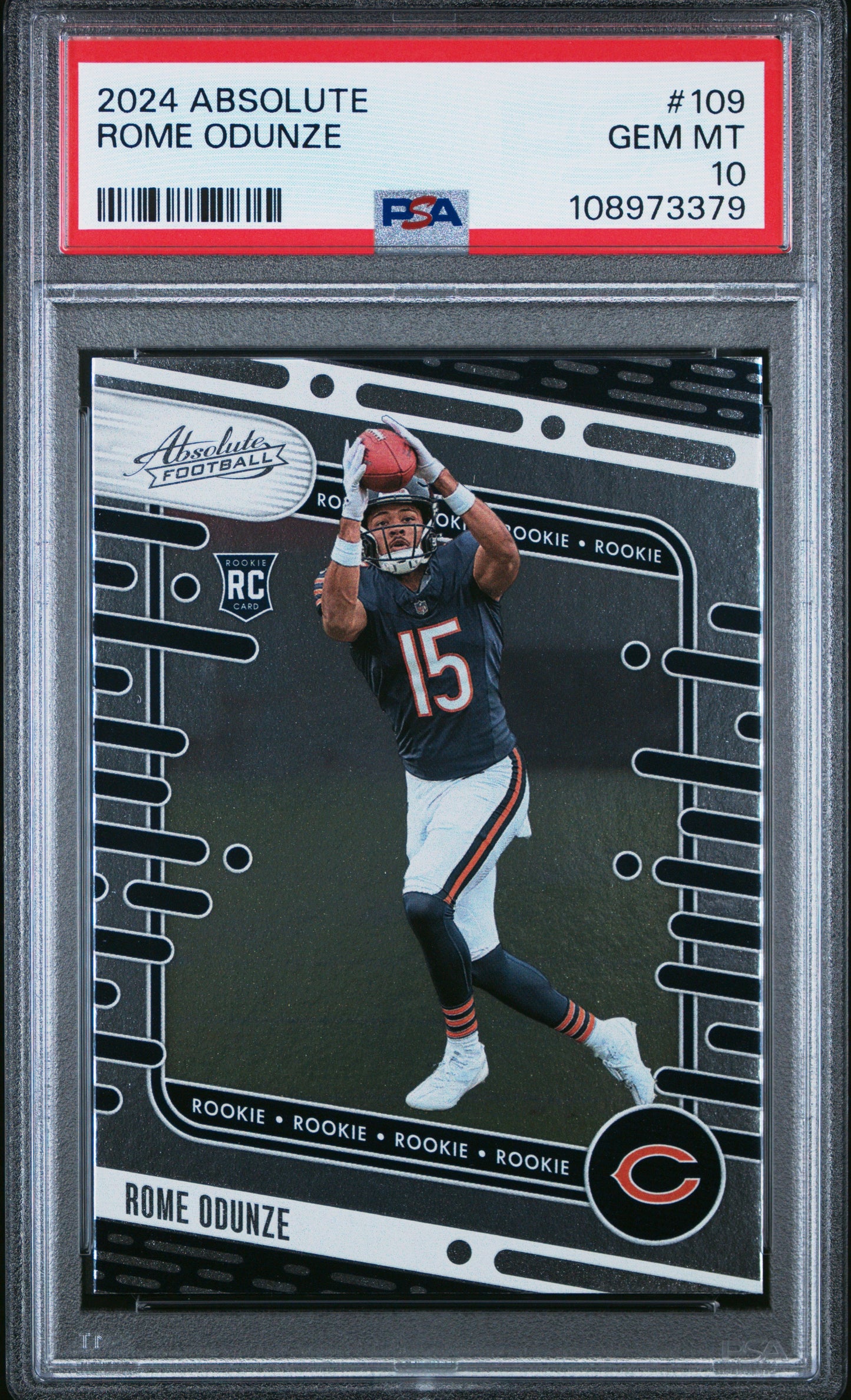 Graded 2024 Panini Absolute Rome Odunze #109 Rookie RC Football Card PSA 10 Gem Mint