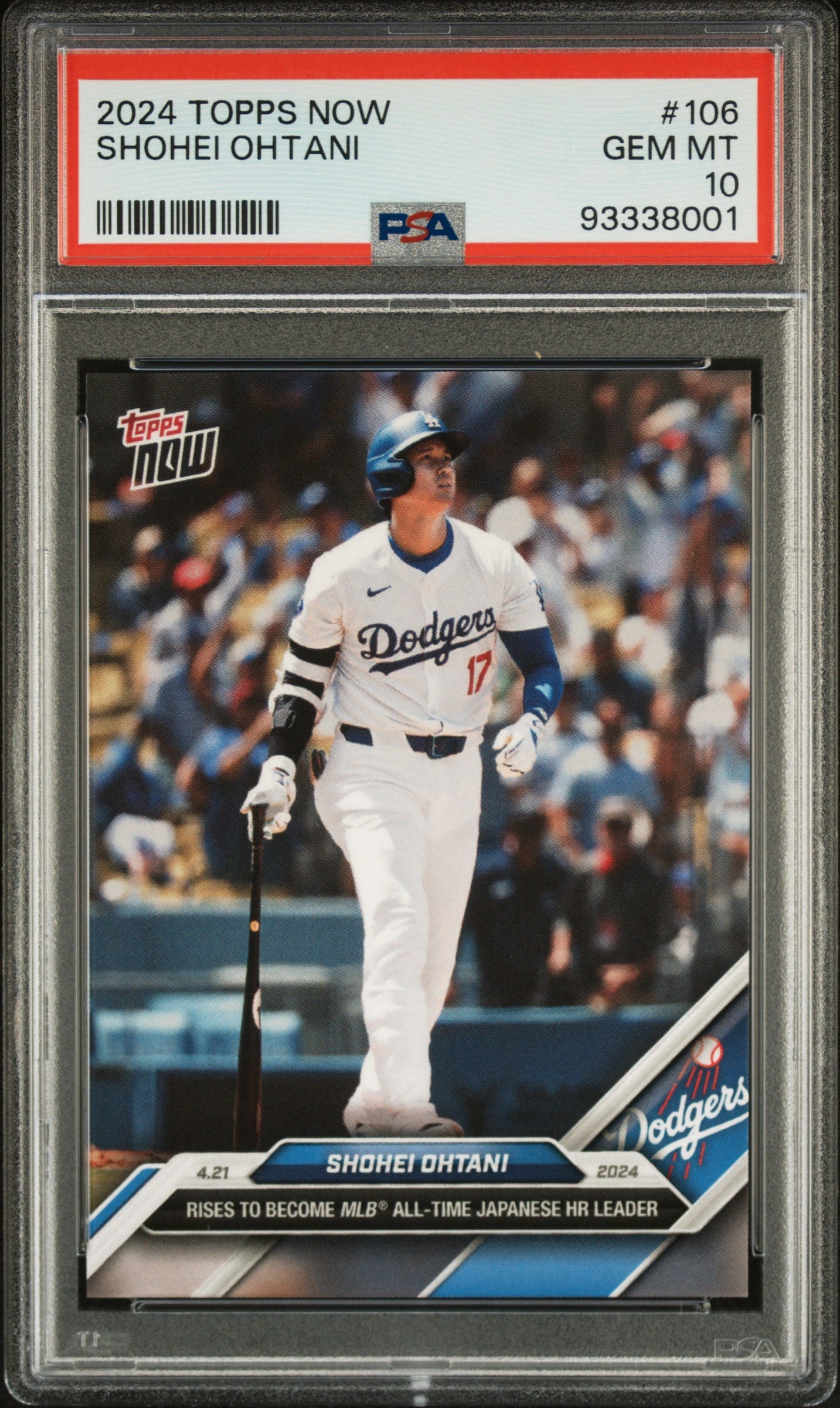 Graded 2024 Topps Now Shohei Ohtani #106 Baseball Card PSA 10 Gem Mint