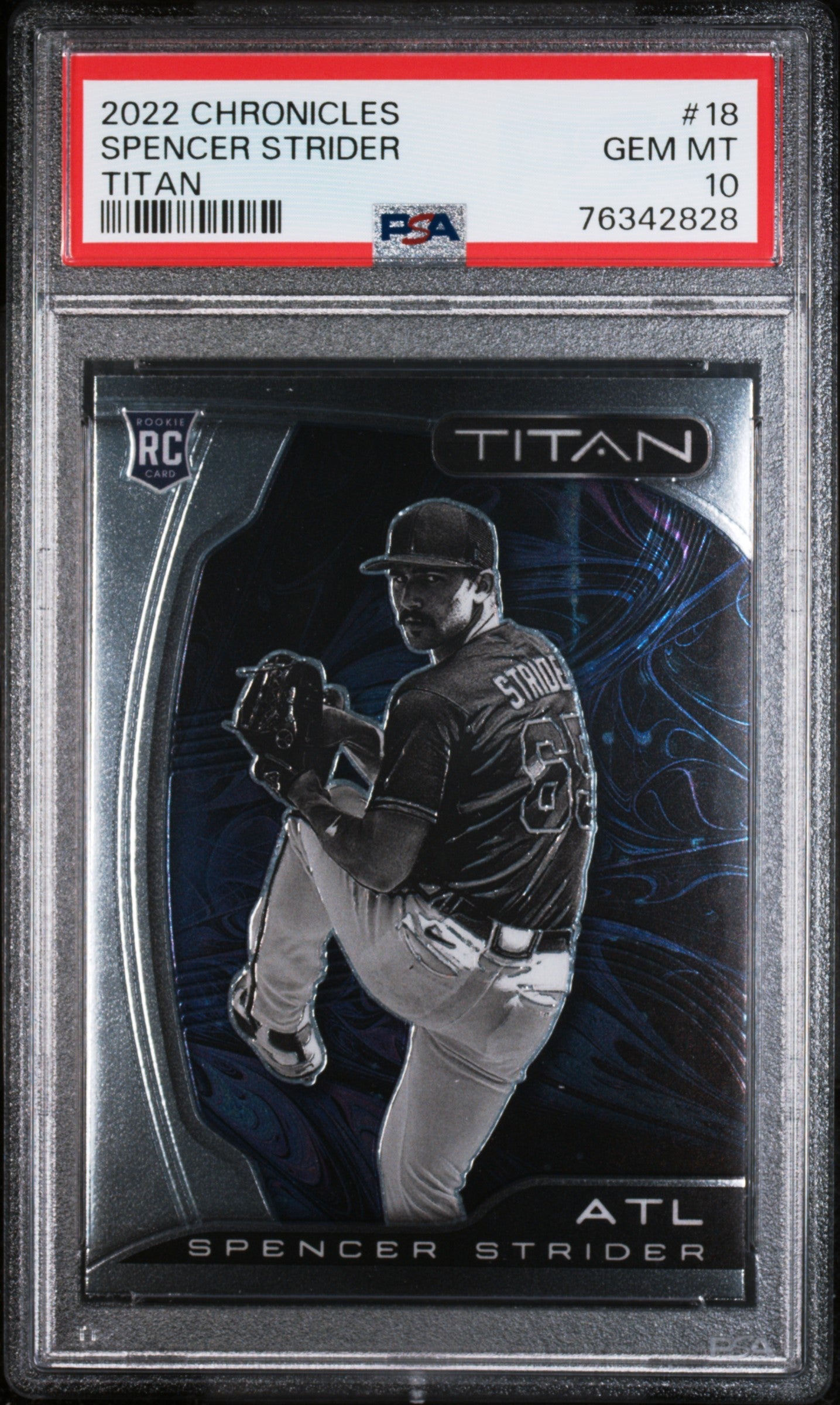 Graded 2022 Panini Chronicles Spencer Strider #18 Titan Rookie RC Baseball Card PSA 10 Gem Mint