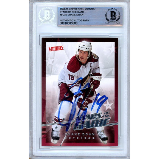 Shane Doan AZ Coyotes Signed 2008-09 Upper Deck Victory Card Beckett Auth Auto Slab