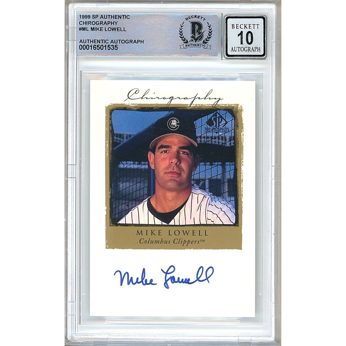 Mike Lowell Signed 1999 SP Authentic Chirography Rookie Card BGS Auto 10 Graded