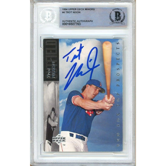 Trot Nixon Boston Red Sox Signed 1994 Upper Deck Minors Card RC Beckett Authentic Auto