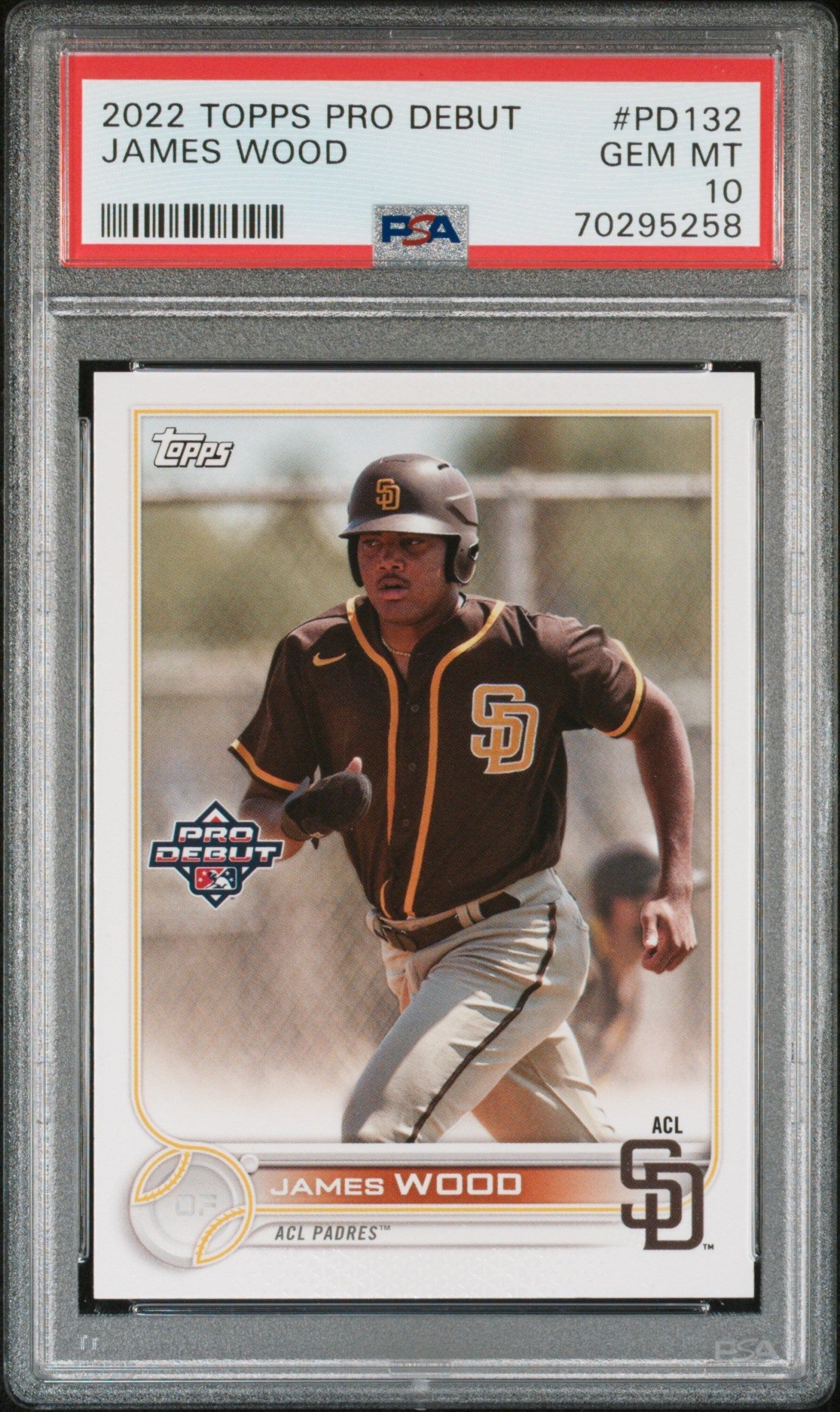 Graded 2022 Topps Pro Debut James Wood #PD132 Rookie RC Baseball Card PSA 10 Gem Mint