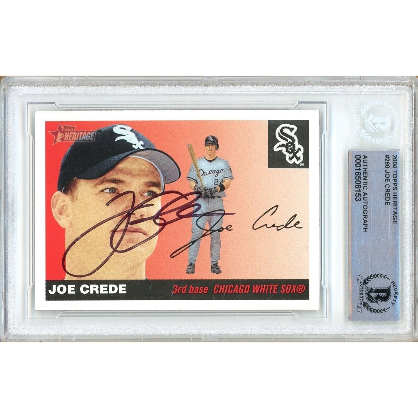 2004 Topps #te — Joe Crede Chicago White Sox Autographed Trading Card — Beckett Authentication