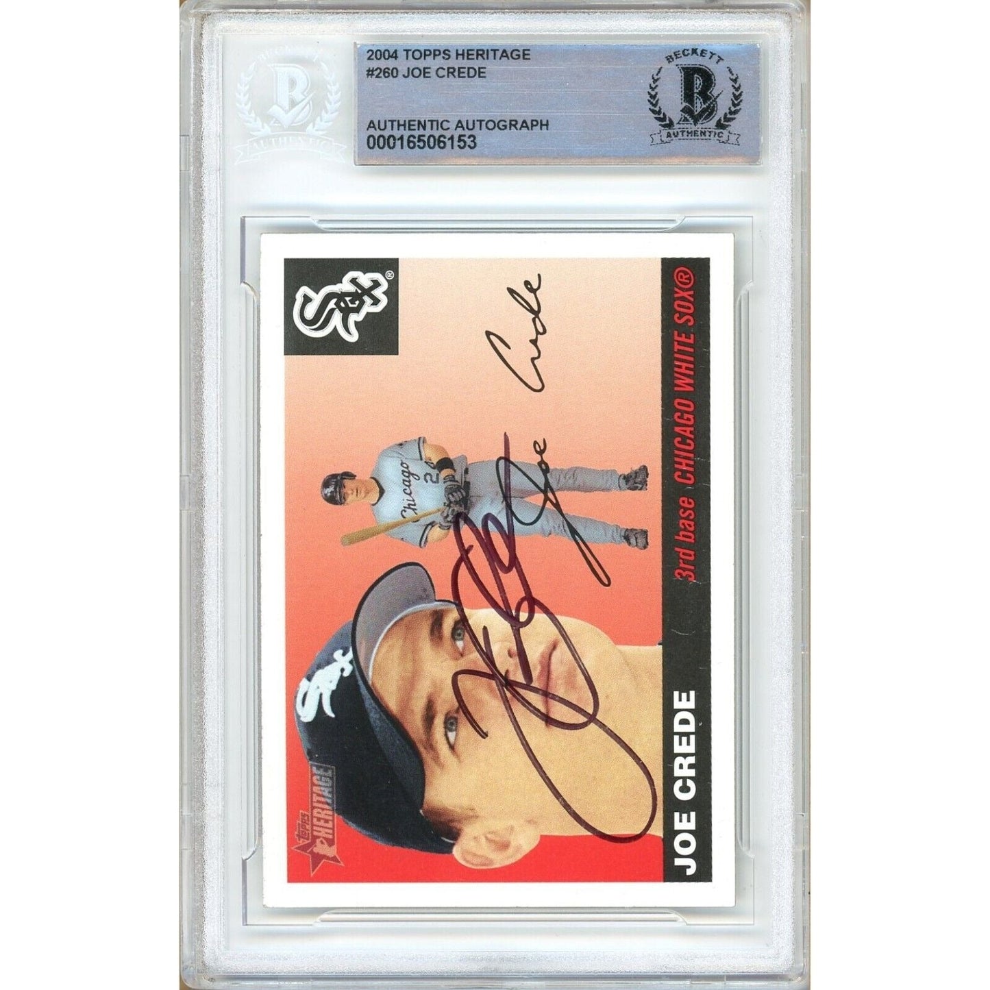 2004 Topps #te — Joe Crede Chicago White Sox Autographed Trading Card — Beckett Authentication