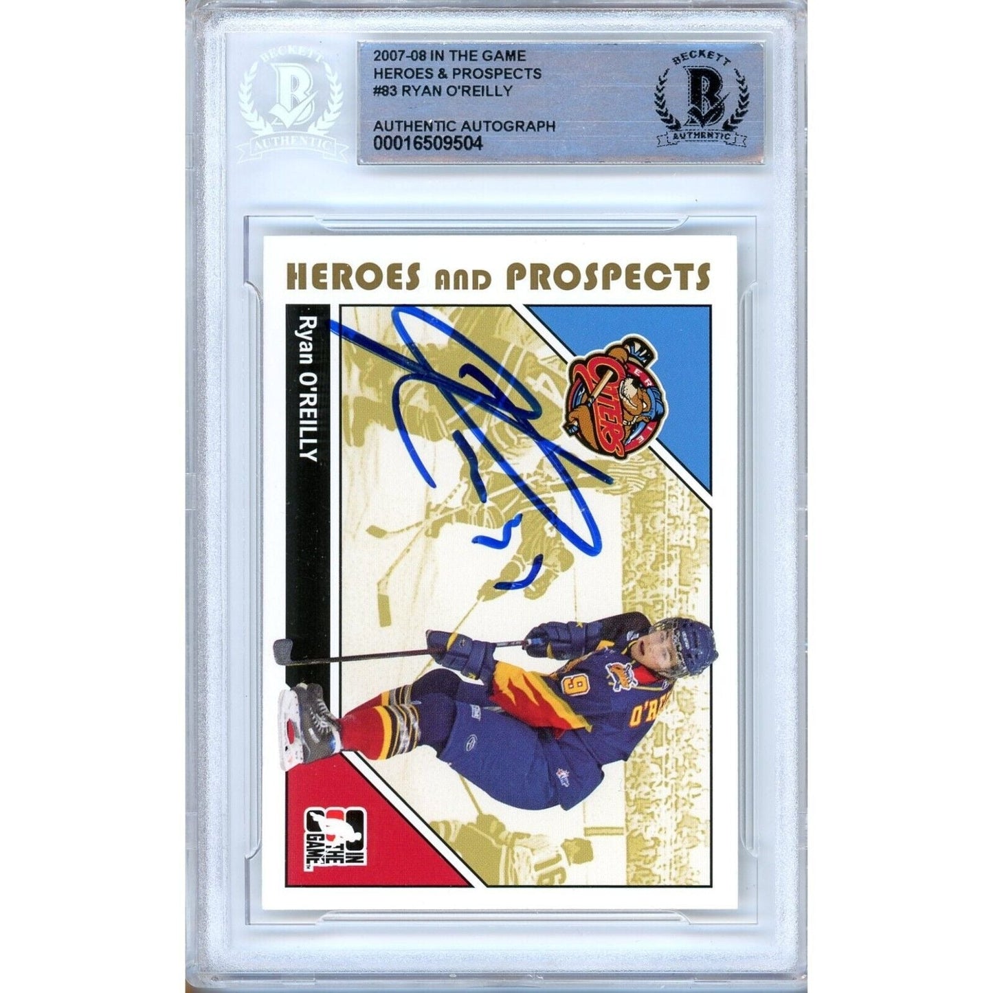 Ryan O'Reilly St. Louis Blues Signed 2007-08 ITG Heroes & Prospects Card Beckett Auth Auto