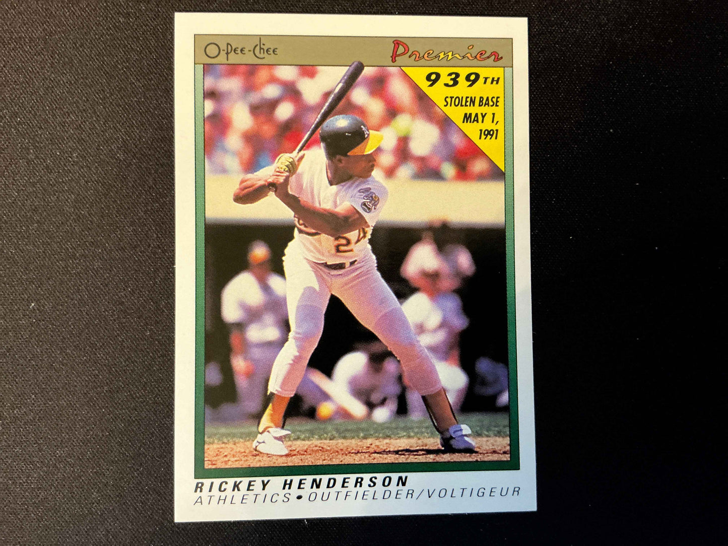 1991 O-Pee-Chee Premier #62 Rickey Henderson Card