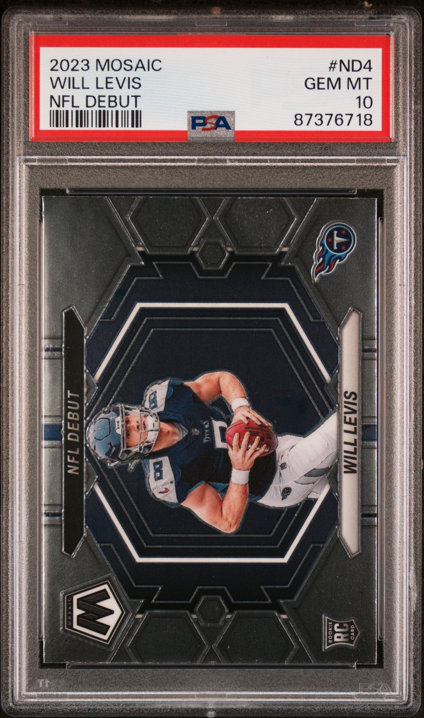 Graded 2023 Panini Mosaic Will Levis #ND4 NFL Debut Rookie RC Football Card PSA 10 Gem Mint - Sport Cards