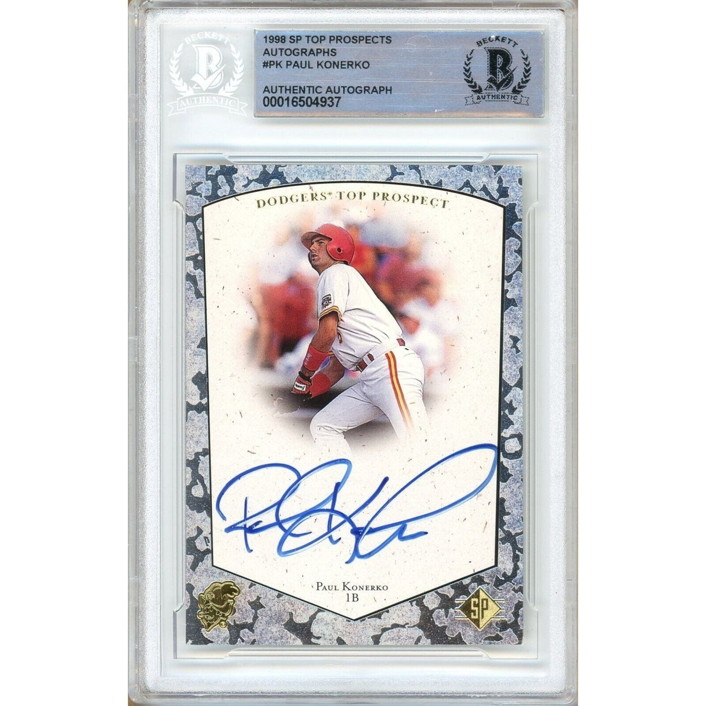 Paul Konerko LA Dodgers Signed 1998 SP Top Prospects Autographs Card Beckett Auth Auto