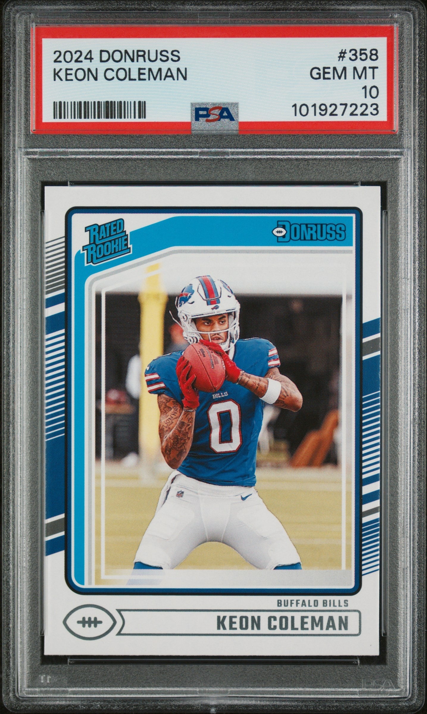 Graded 2024 Panini Donruss Keon Coleman #358 Rookie RC Football Card PSA 10 Gem Mint - Sport Cards