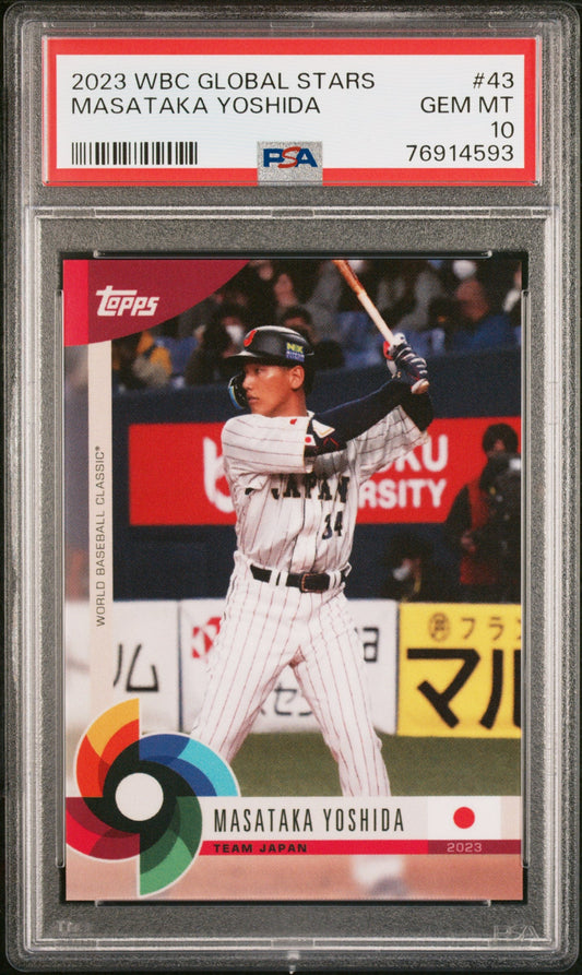 Graded 2023 Topps WBC Global Stars Masataka Yoshida #43 Rookie RC Baseball Card PSA 10 Gem Mint