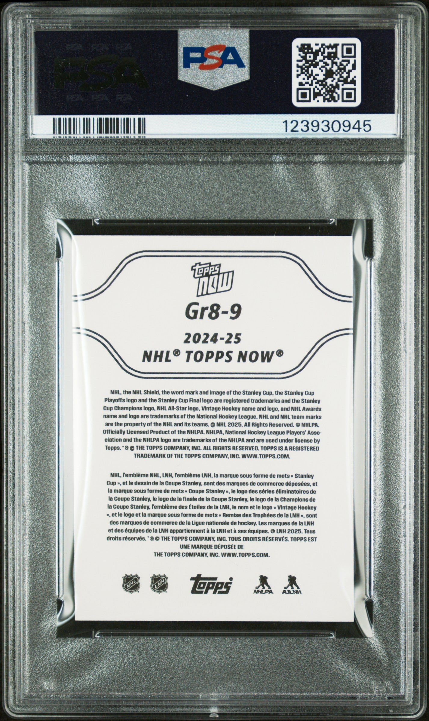 Graded 2024 Topps Now Alex Ovechkin #9 The GR8 Chase Sticker Hockey Card PSA 9 Mint