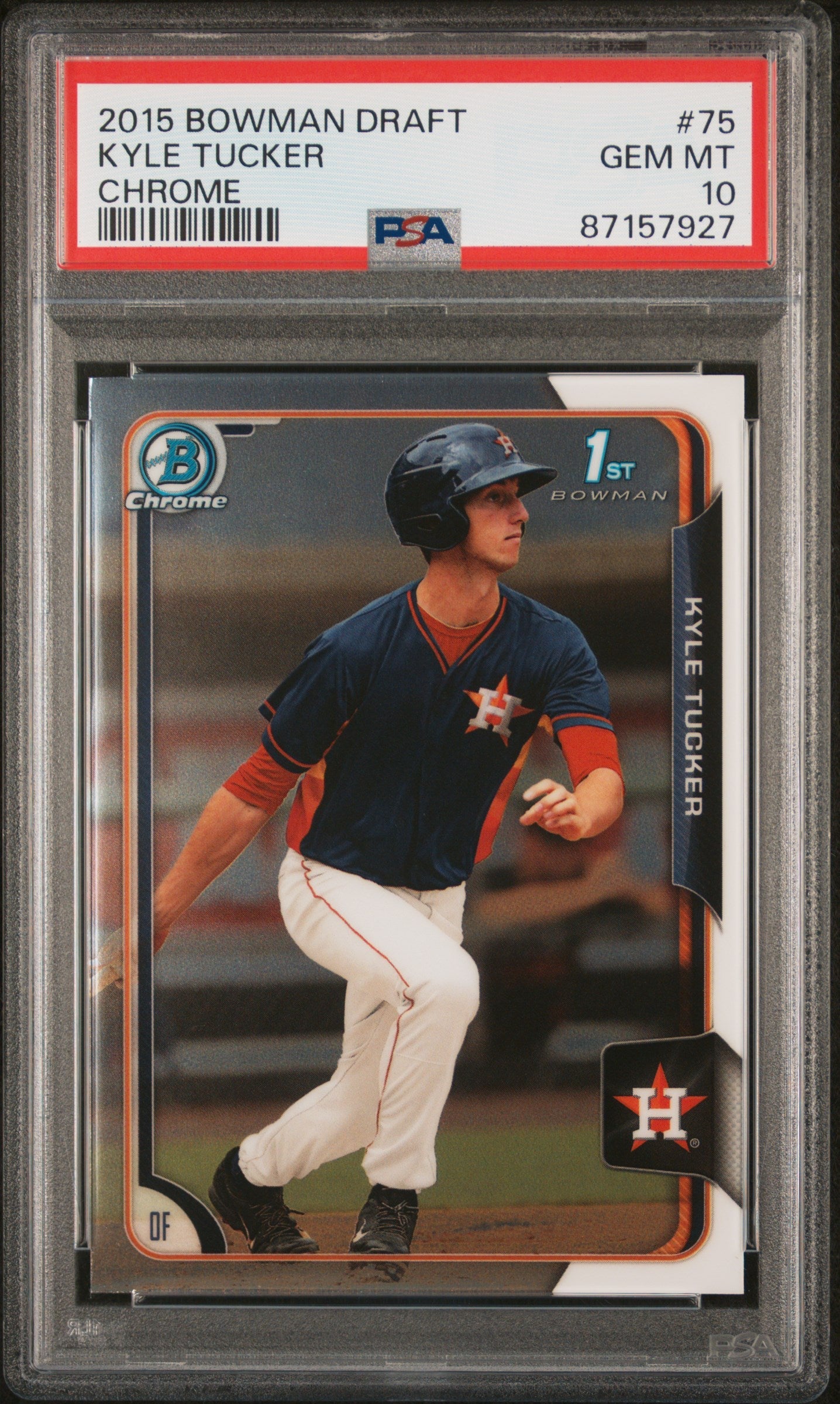 Graded 2015 Topps Bowman Draft Kyle Tucker #75 Chrome Rookie RC Baseball Card PSA 10 Gem Mint