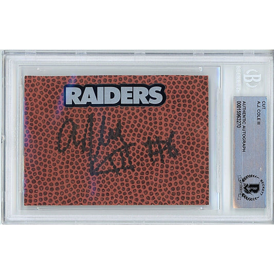 AJ Cole Las Vegas Raiders Autographed Football Cut — Beckett Authentication