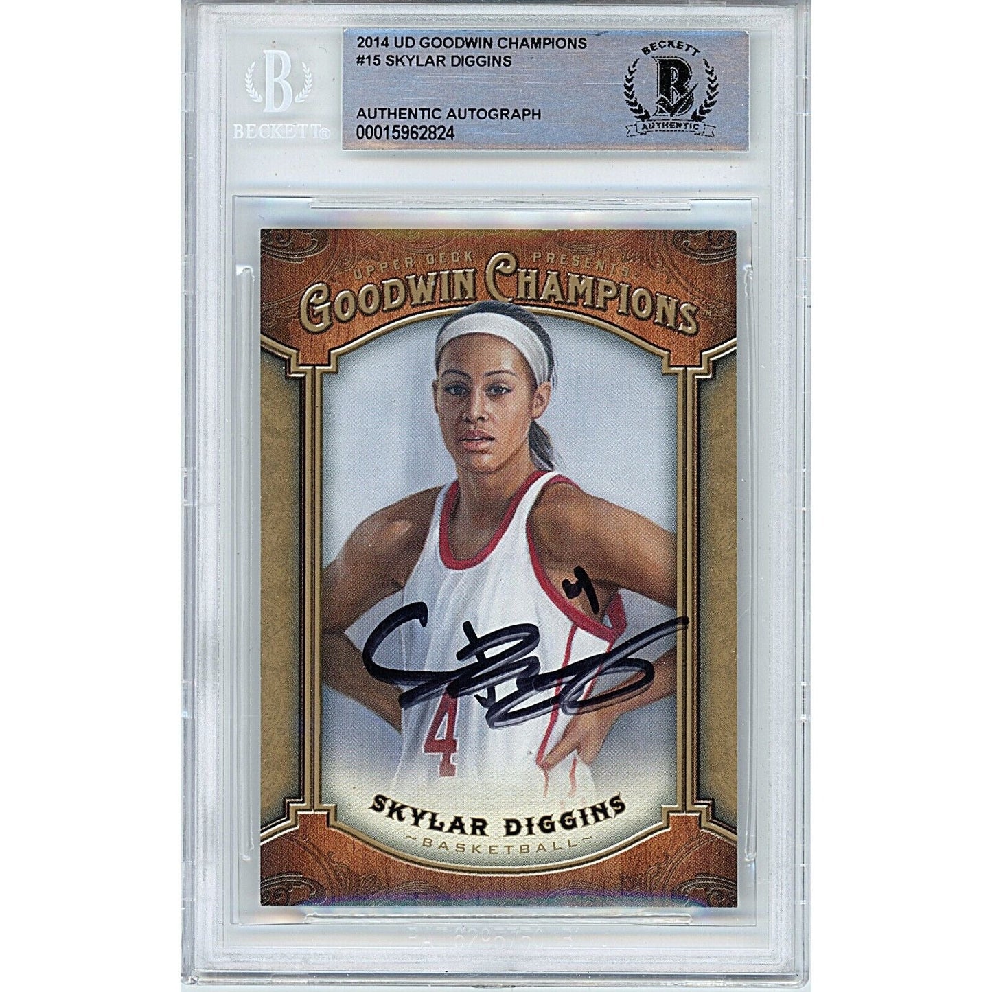 Skylar Diggins Seattle Storm Signed 2014 Goodwin Champions Card Beckett Auth Auto Slab