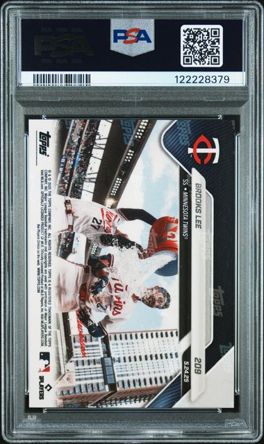 Graded 2025 Topps Now Brooks Lee #209 Gold Foil /50 Rookie RC Baseball Card PSA 7 Near Mint