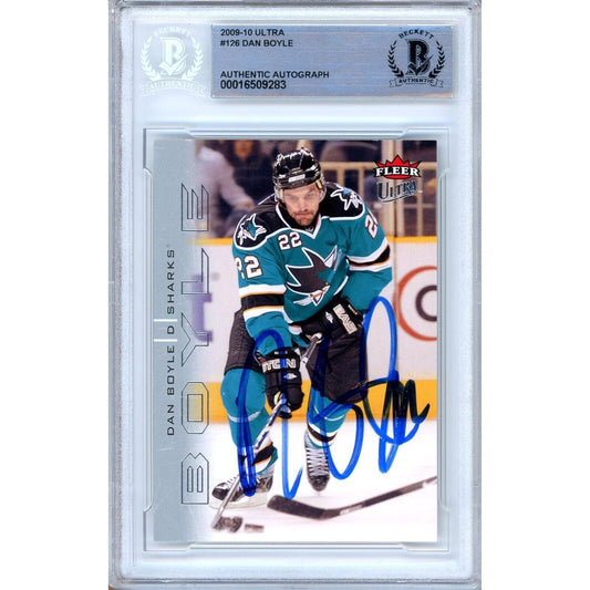 2009-2010 Fleer Ultra #126 — Dan Boyle San Jose Sharks Autographed Trading Card — Beckett Authentication
