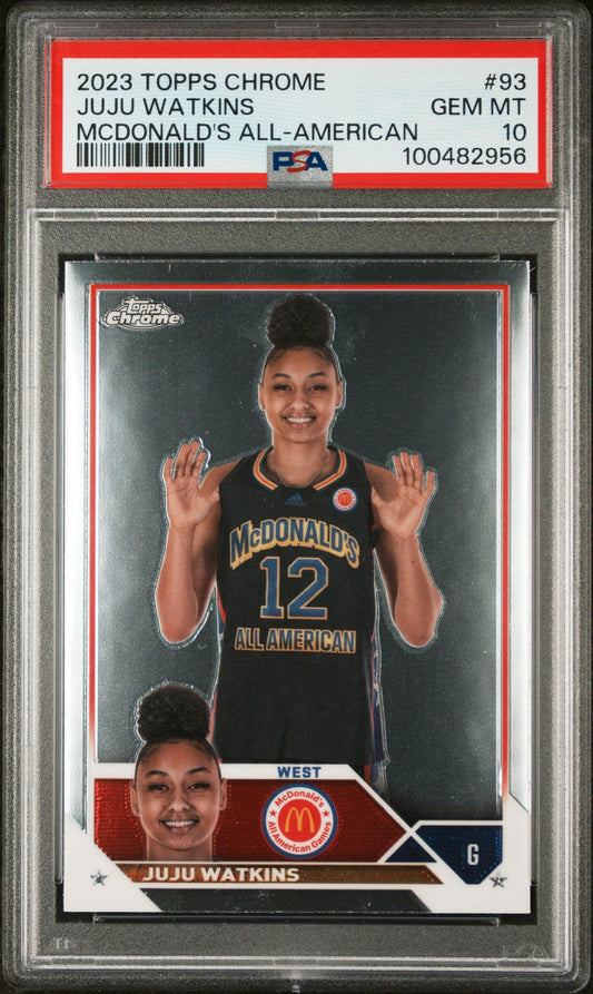 Graded 2023 Topps Chrome JuJu Watkins #93 McDonalds All American Rookie RC Basketball Card PSA 10 Gem Mint - Sport Cards