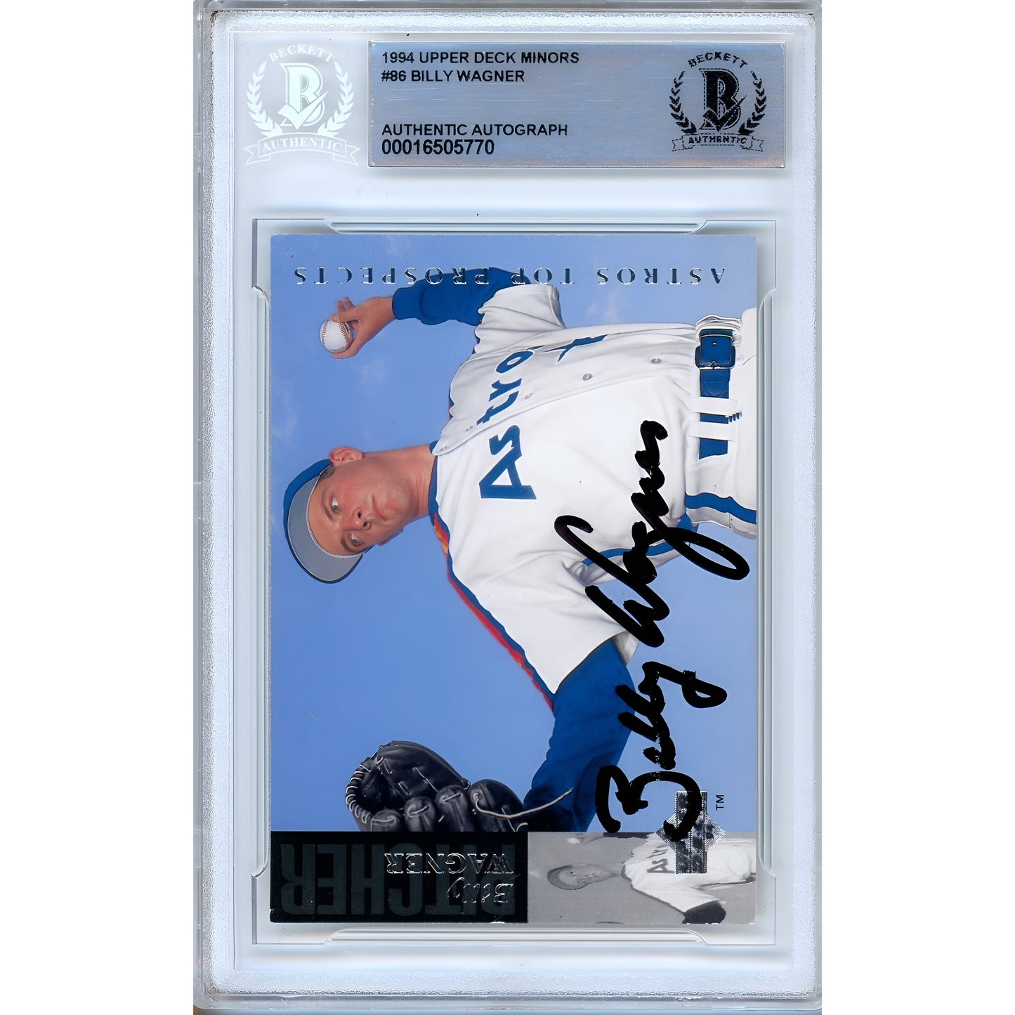 1994 Upper Deck Minors #86 — Billy Wagner Houston Astros Autographed Trading Card — Beckett Authentication