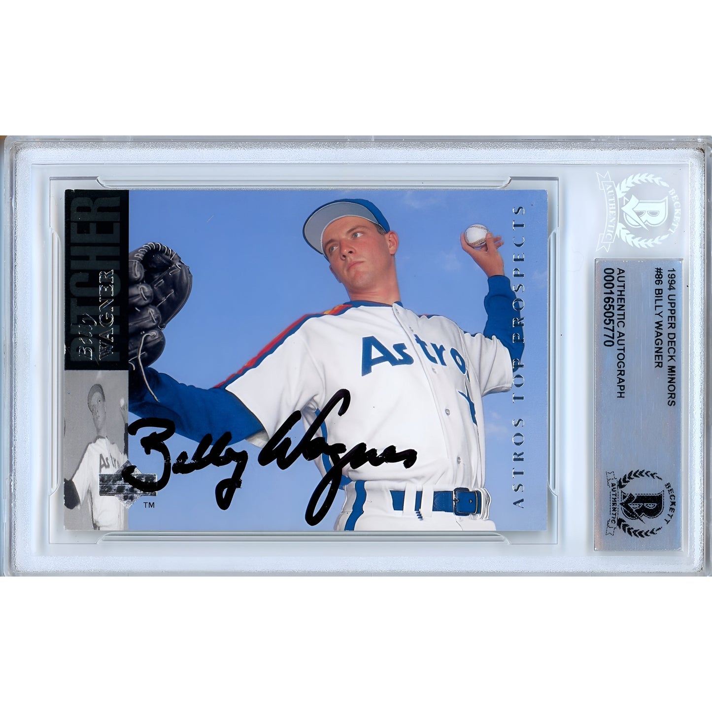 1994 Upper Deck Minors #86 — Billy Wagner Houston Astros Autographed Trading Card — Beckett Authentication