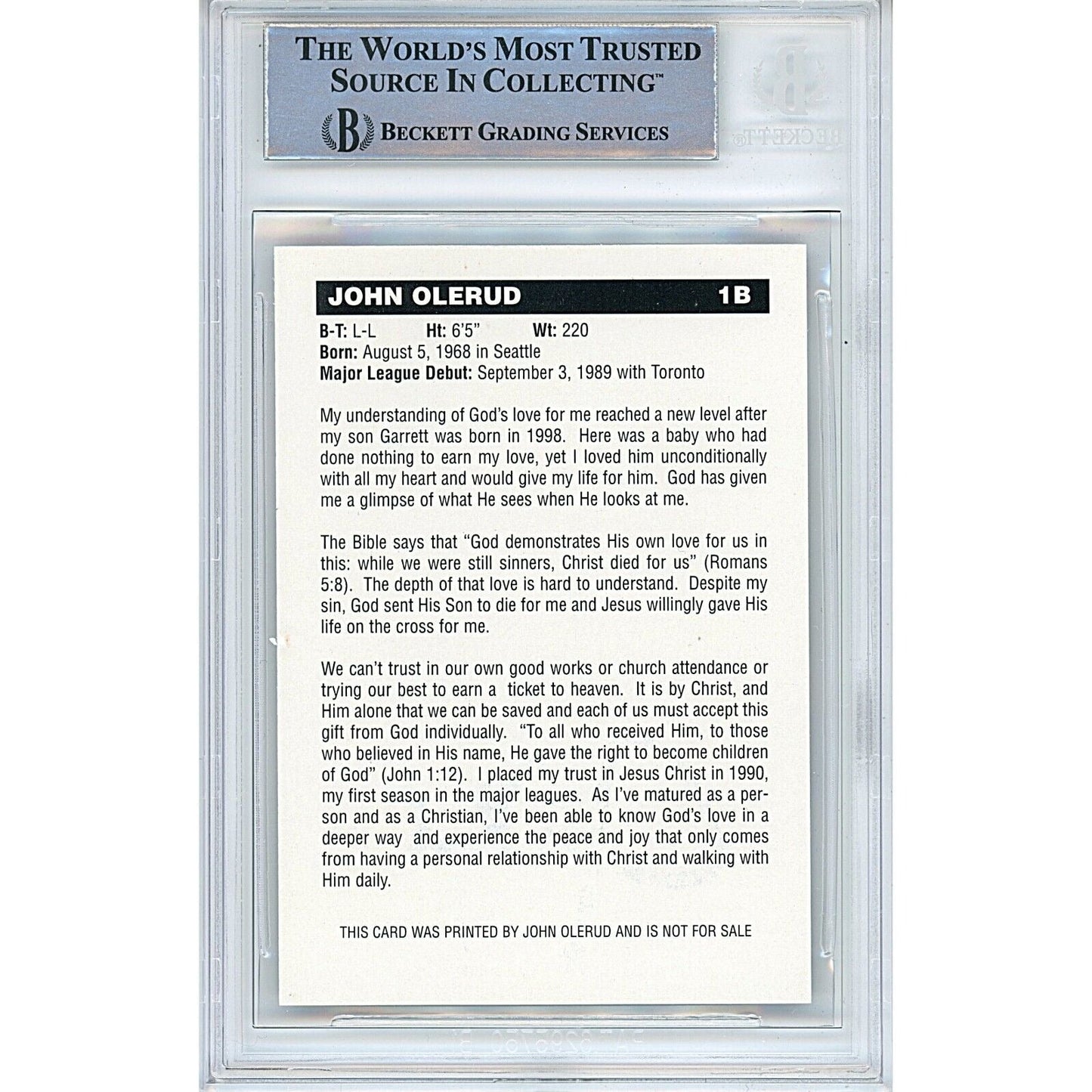 John Olerud Seattle Mariners Autographed Trading Card — Beckett Authentication