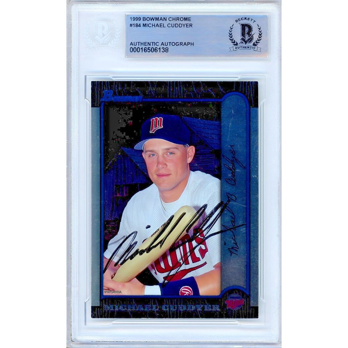 Michael Cuddyer Minnesota Twins Signed 1999 Bowman Chrome Card BAS Auth Auto Slab