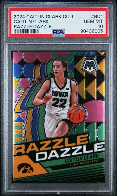 Graded 2024 Panini Caitlin Clark Collection Caitlin Clark #RD1 Razzle Dazzle Rookie RC Basketball Card PSA 10 Gem Mint