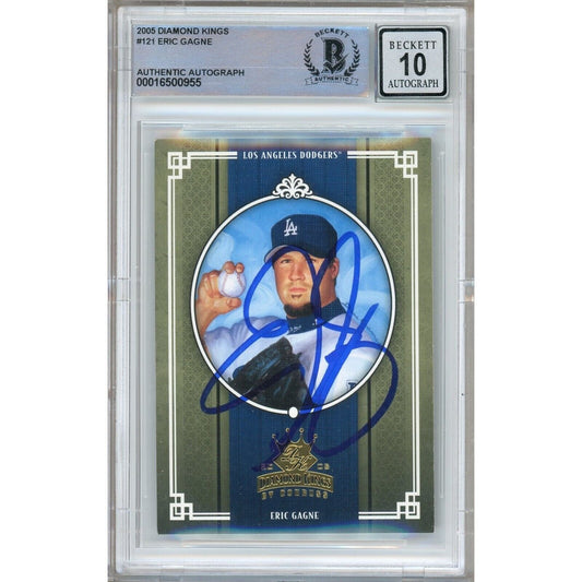 2005 Donruss Diamond Kings #121 — Eric Gagne Los Angeles Dodgers Autographed Trading Card — Beckett Authentication