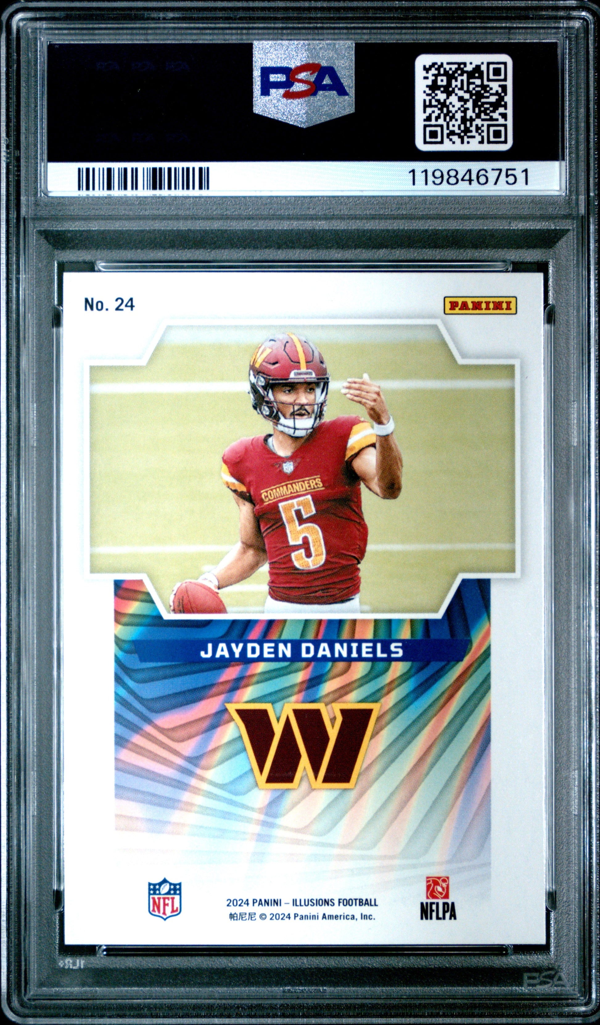 Graded 2024 Panini Illusions Jayden Daniels #24 Game Magicians Rookie RC Football Card PSA 10 Gem Mint - Sport Cards