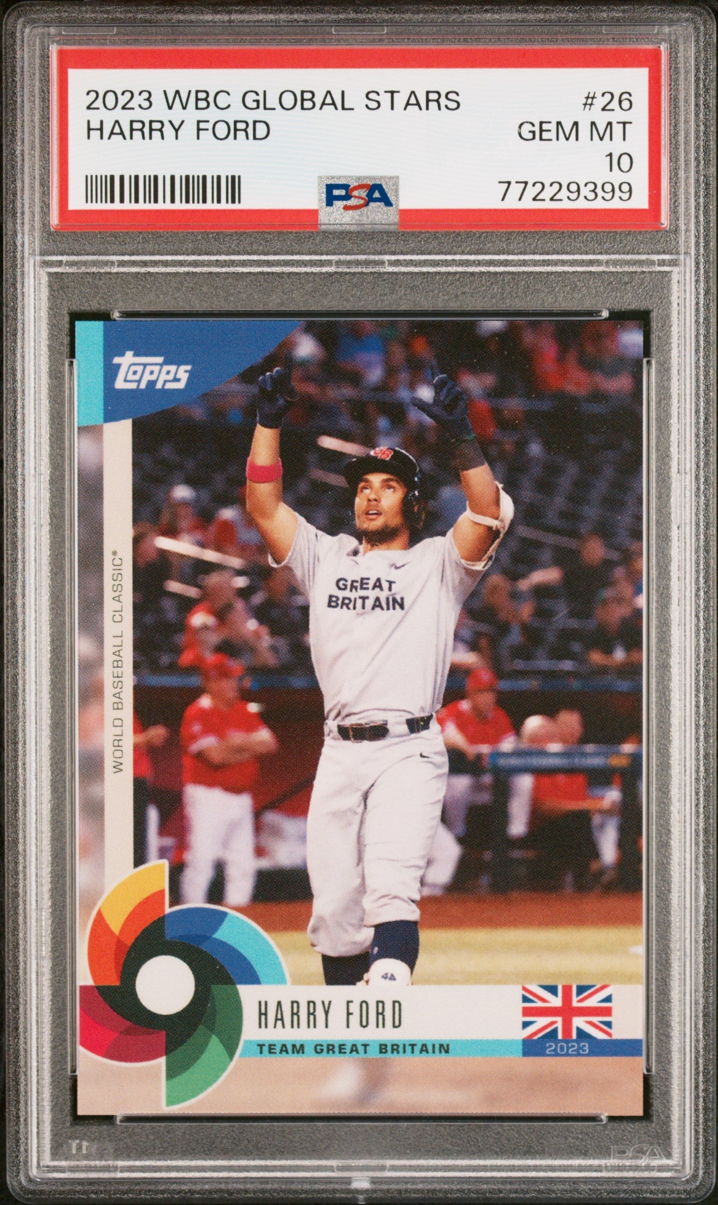 Graded 2023 Topps WBC Global Stars Harry Ford #26 Rookie RC Baseball Card PSA 10 Gem Mint