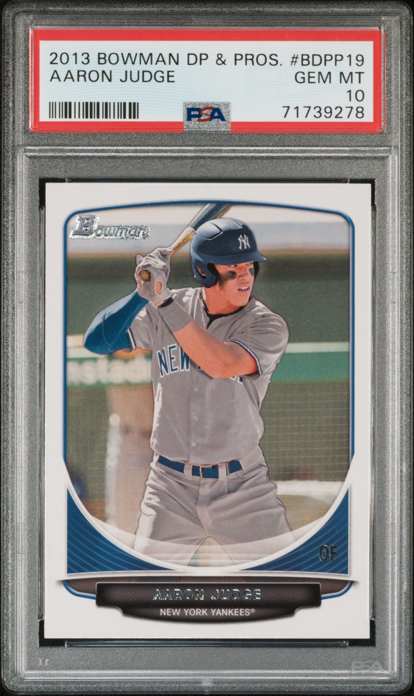Graded 2013 Topps Bowman Draft Picks & Prospects Aaron Judge #BDPP19 Rookie RC Baseball Card PSA 10 Gem Mint