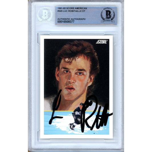 1991-92 Score Dream Team #345 —  Luc Robitaille Los Angeles Kings Autographed Trading Card — Beckett Authentication