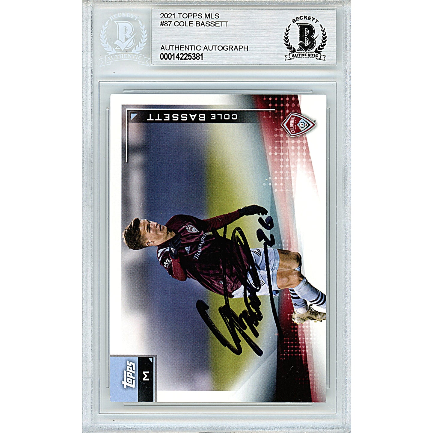 2021 Topps MLS #87 — Cole Bassett Colorado Rapids Autographed Soccer Trading Card — Beckett Authentication