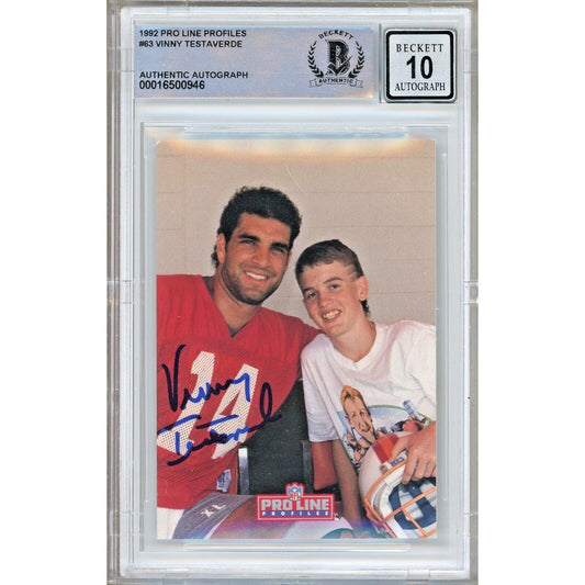 Vinny Testaverde Buccaneers Signed 1992 Pro Line Profiles Card BGS Auto-10 Graded Slab