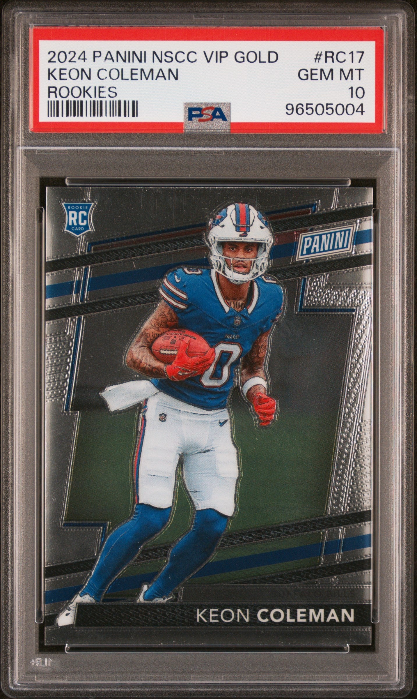 Graded 2024 Panini NSCC VIP Gold Keon Coleman #RC17 Rookies Rookie RC Football Card PSA 10 Gem Mint - Sport Cards