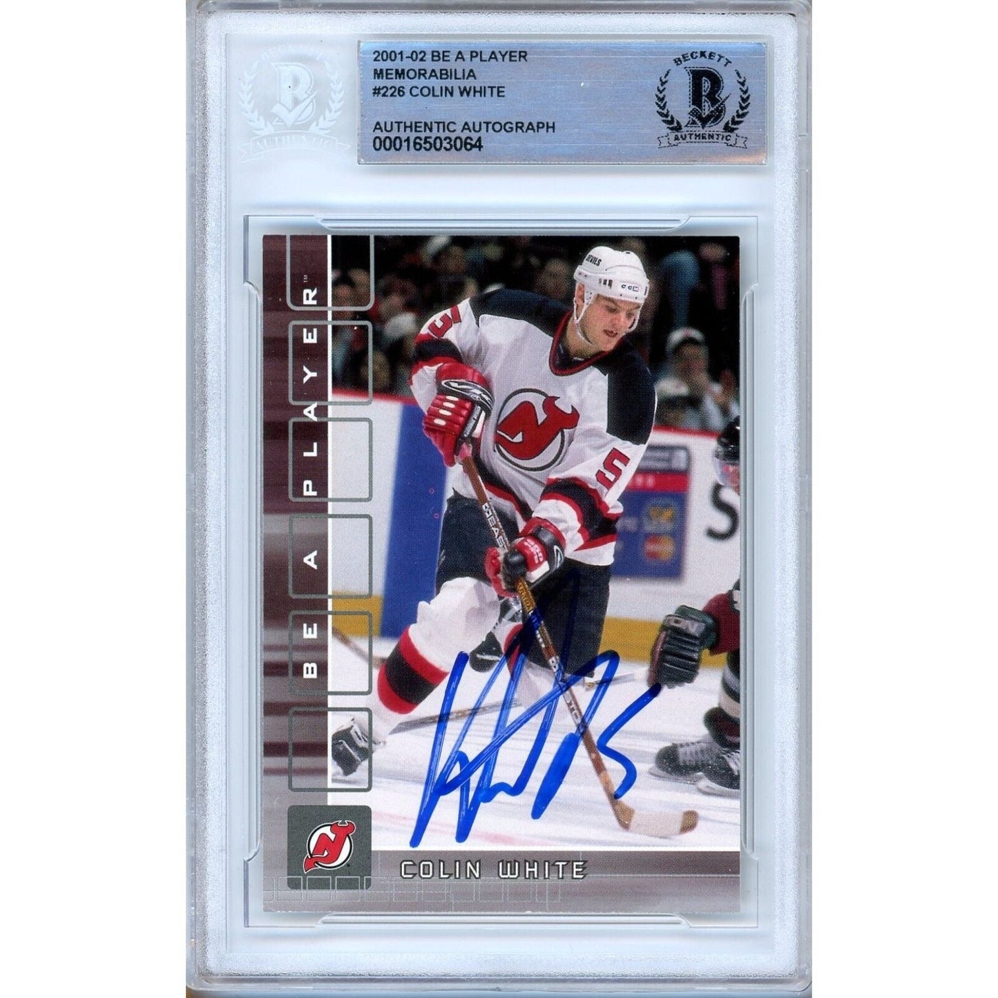 2001-02 BAP Be A Player Memorabilia #226 — Colin White New Jersey Devils Autographed Trading Card — Beckett Authentication
