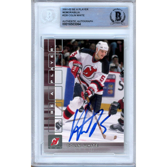 2001-02 BAP Be A Player Memorabilia #226 — Colin White New Jersey Devils Autographed Trading Card — Beckett Authentication
