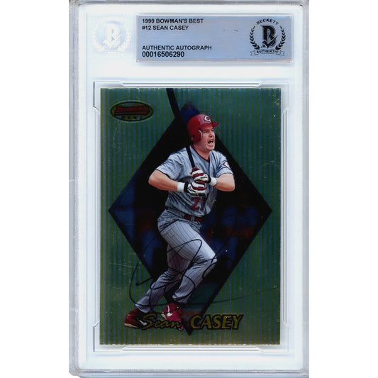 Sean Casey Cincinnati Reds Signed 1999 Bowmans Best Card Beckett Authentic Auto Slab