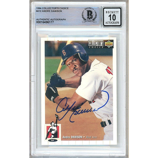 1994 UD Collectors Choice #412 — Andre Dawson Boston Red Sox Autographed Trading Card — Beckett Authentication