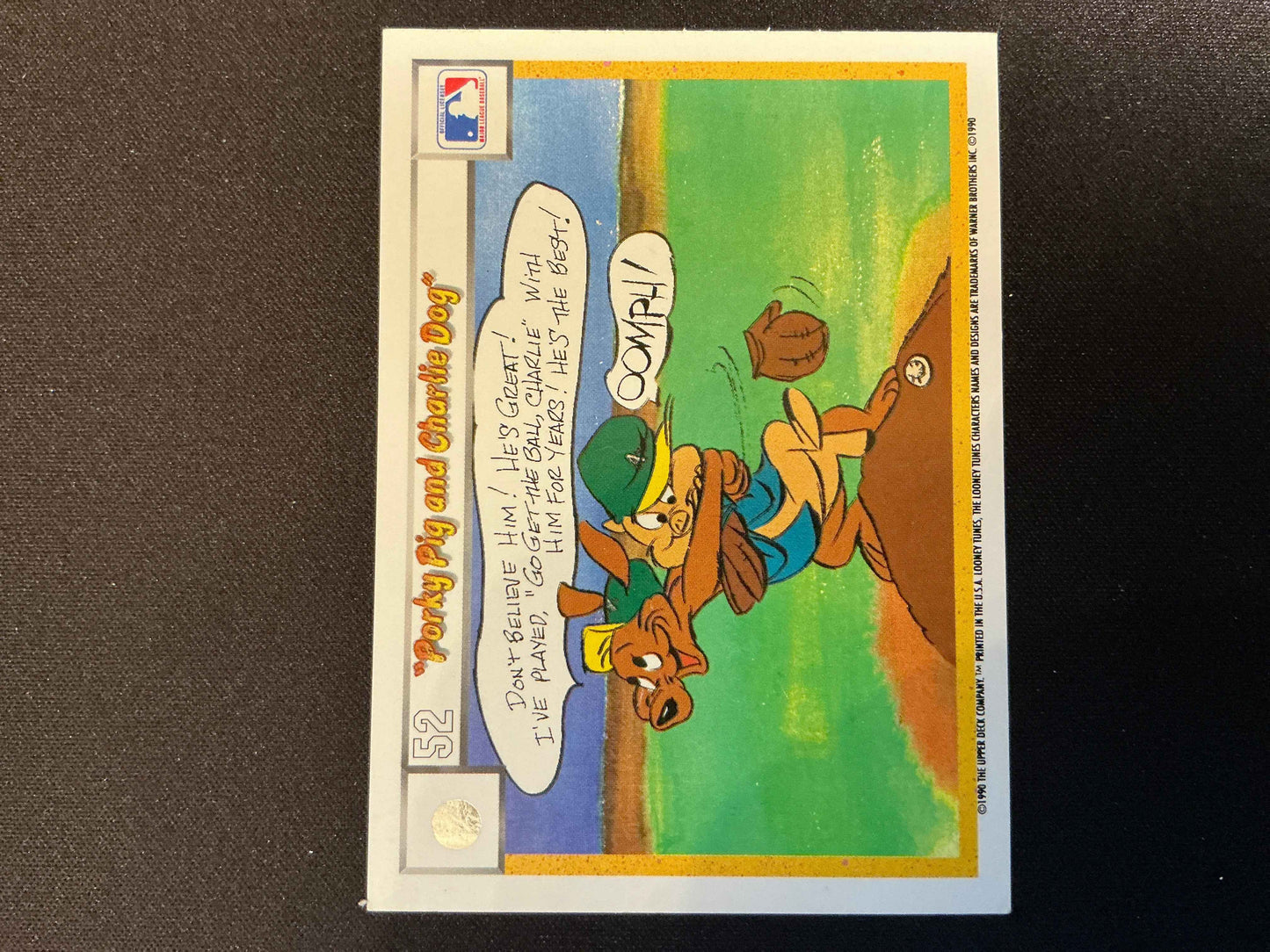 1990 Upper Deck Comic Ball #37 Porky Pig/Charlie the Dog Card