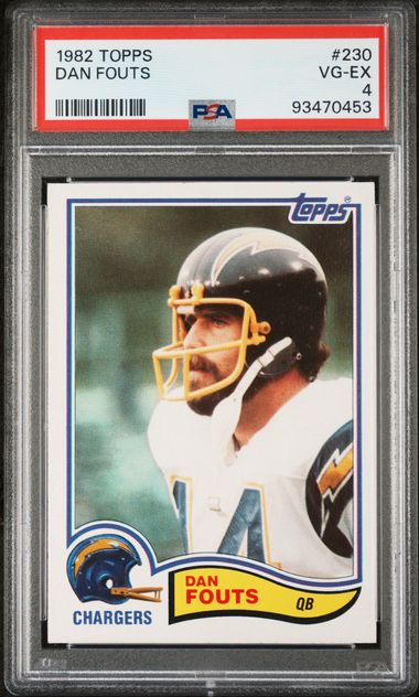 Graded 1982 Topps Dan Fouts #230 Football Card PSA 4 VG-EX