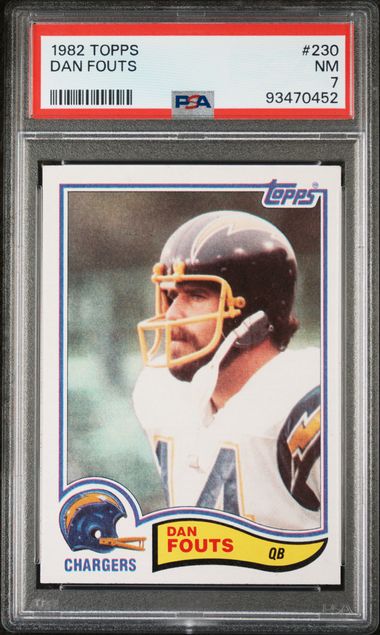 Graded 1982 Topps Dan Fouts #230 Football Card PSA 7 Near Mint