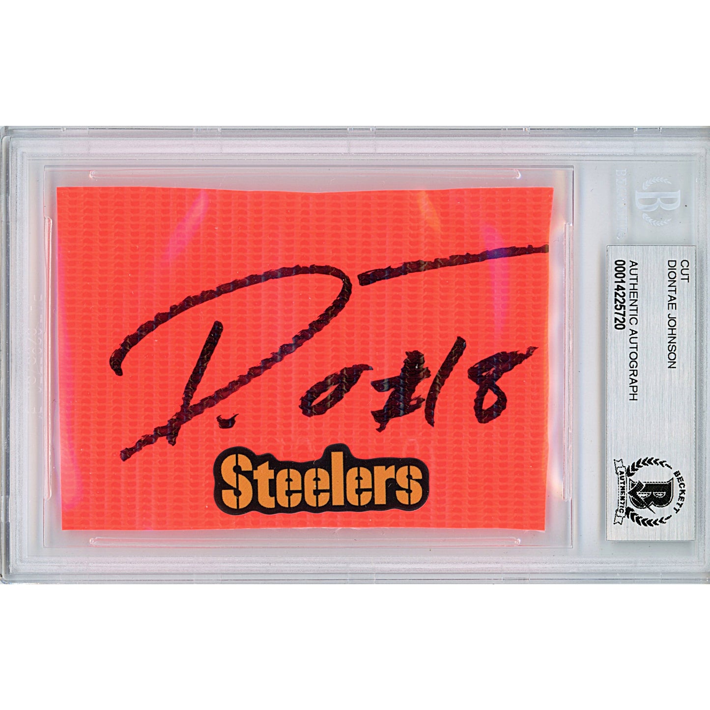 Diontae Johnson Pittsburgh Steelers Signed Football End Zone Pylon Signature Cut — Beckett Authentication