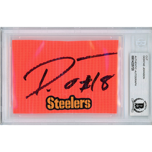 Diontae Johnson Pittsburgh Steelers Signed Football End Zone Pylon Signature Cut — Beckett Authentication