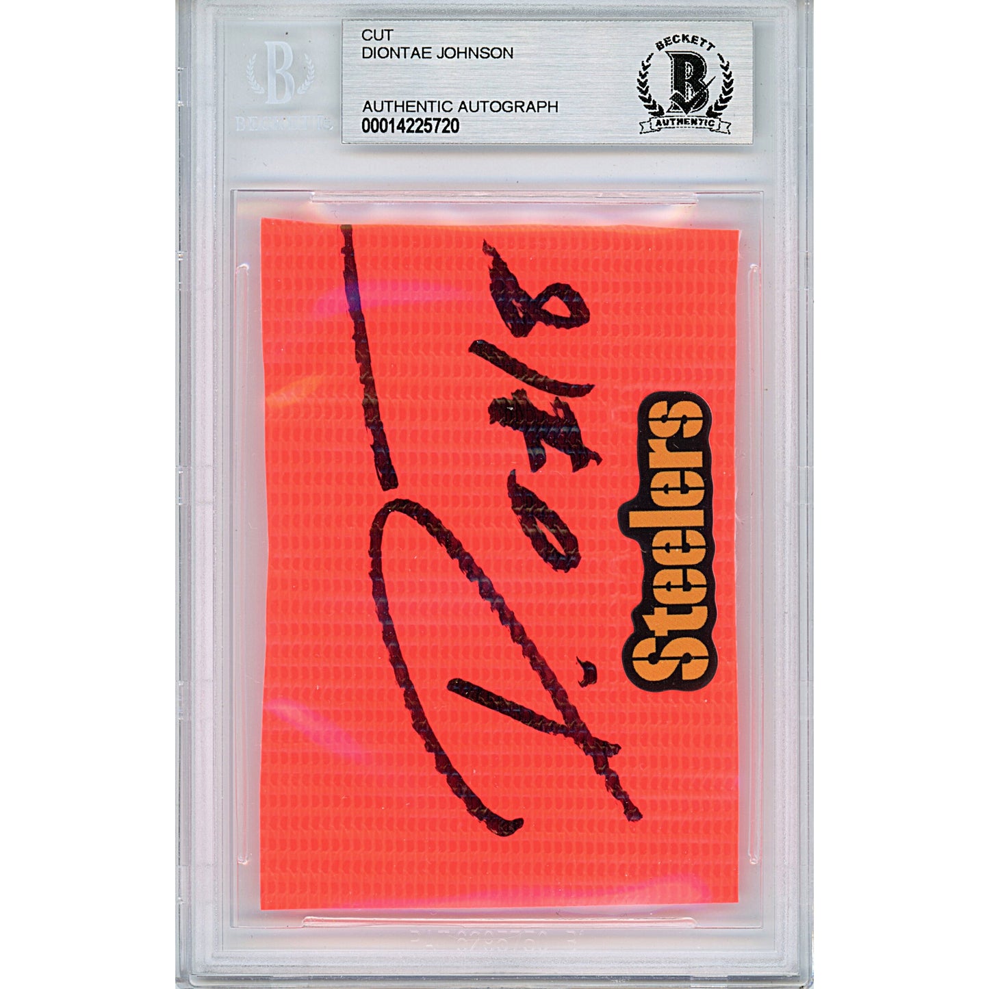 Diontae Johnson Pittsburgh Steelers Signed Football End Zone Pylon Signature Cut — Beckett Authentication