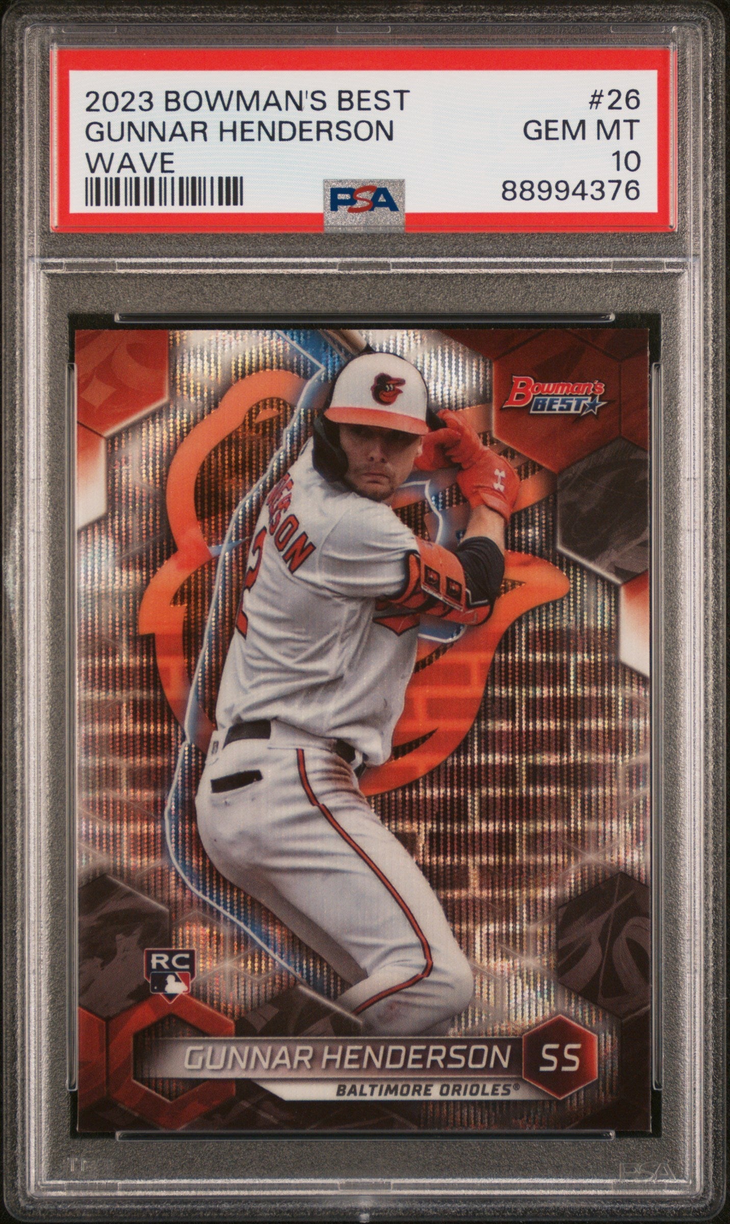 Graded 2023 Topps Bowmans Best Gunnar Henderson #26 Wave Rookie RC Baseball Card PSA 10 Gem Mint