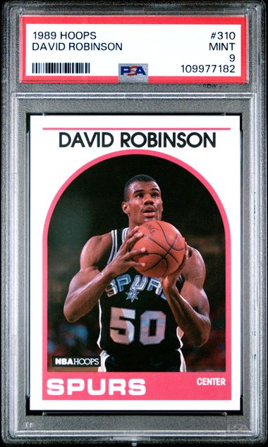 Graded 1989 Hoops David Robinson #310 Rookie RC Basketball Card PSA 9 Mint - Sport Cards