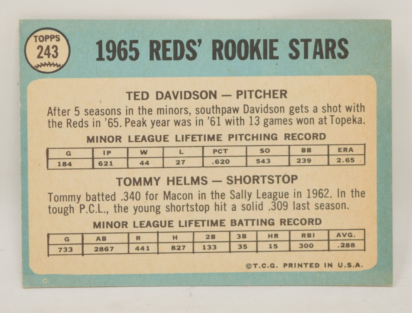 Jim Kaat Baseball Card Topps 1960 Washington Senators RC 136